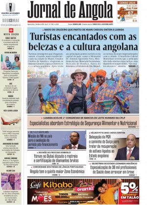 Capa do Jornal de Angola, Segunda, 13 de Maio de 2024